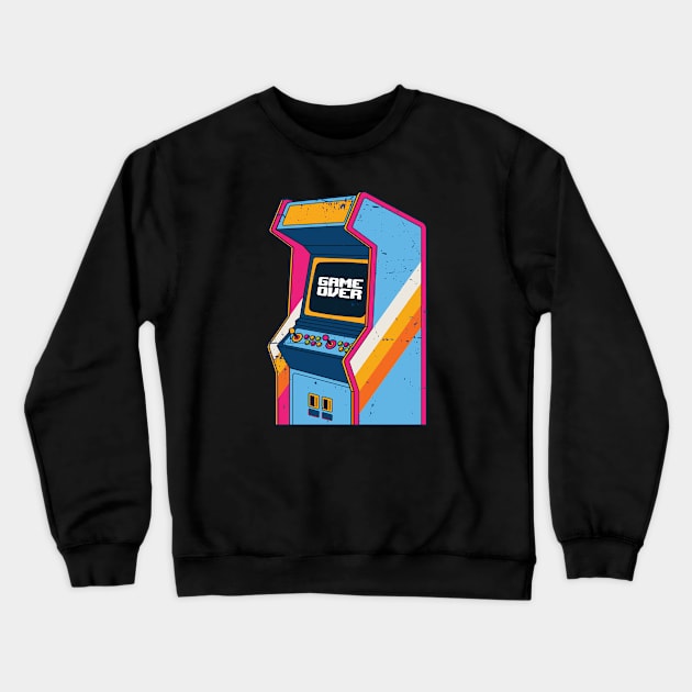 Retro Arcade Machine Game Over // Vintage Grunge Gamer Arcade Crewneck Sweatshirt by SLAG_Creative